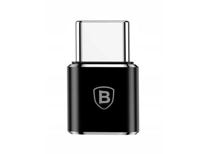 Baseus adaptér z microUSB na USB-C černý