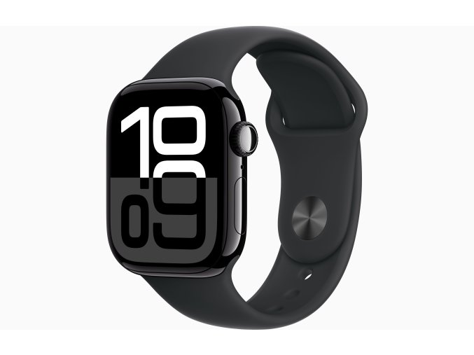 Apple Watch S10 Cell/46mm/Jet Black/Sport Band/Black/-M/L