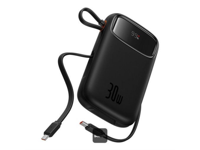 Baseus power banka Qpow 10000mAh 30W černá s USB-C kabelem