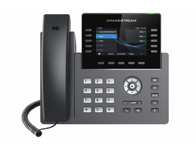 Grandstream GRP2615 SIP telefon, 4.3" TFT bar. displej, 5 SIP účtů, 10 prog. tl., 2x1Gb, WiFi, BT