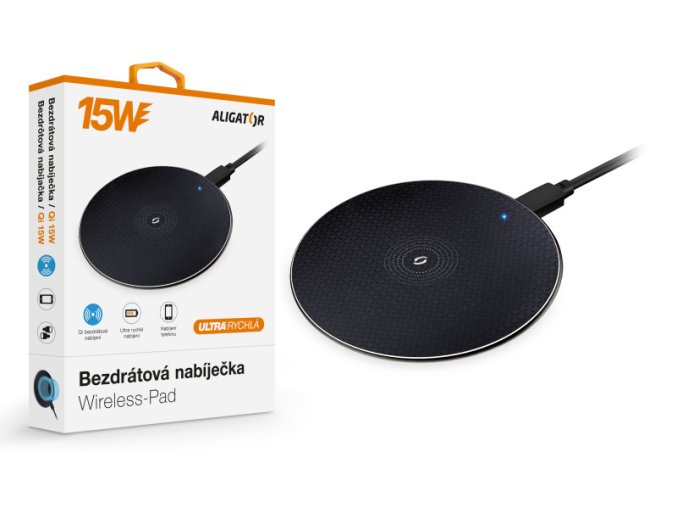 ALIGATOR bezdrátová nabíječka Aligator Pad 15W černá