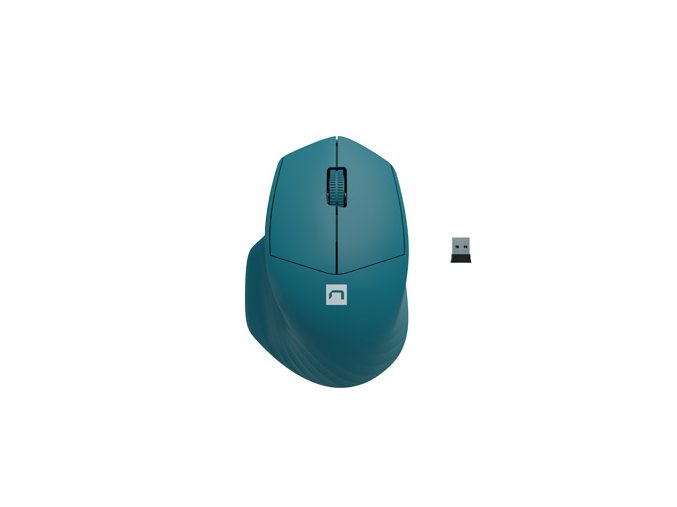 Natec optická myš SISKIN 2/Kancelářská/Optická/Pro praváky/1 600 DPI/USB+BT/Modrá