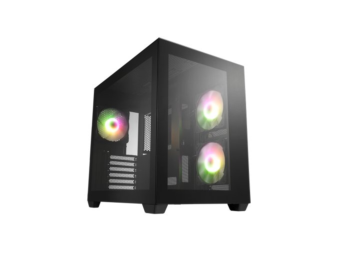 FSP CMT380B/Midi Tower/Transpar./Černá