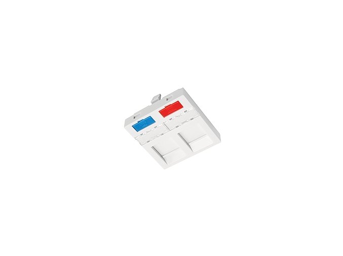 Modul French style Solarix 45x45mm pro 2 keystony přímý bílý