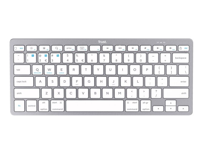 TRUST/Bezdrátová Bluetooth/CZ-SK layout/Stříbrná