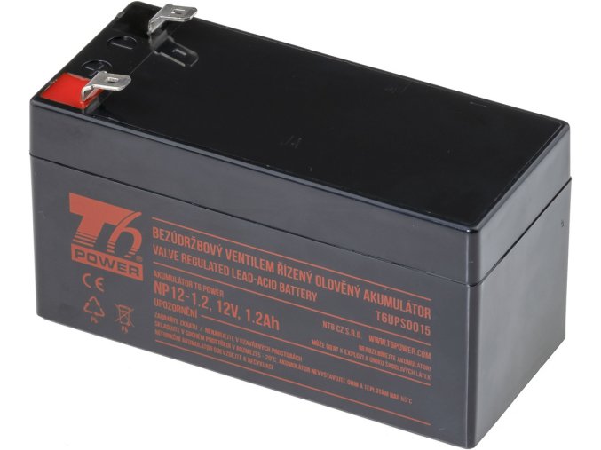 Akumulátor T6 Power NP12-1.2, 12V, 1,2Ah