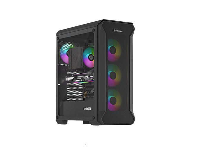 Počítačová skříň Genesis IRID 505 ARGB V2/Midi Tower/Transpar./Černá