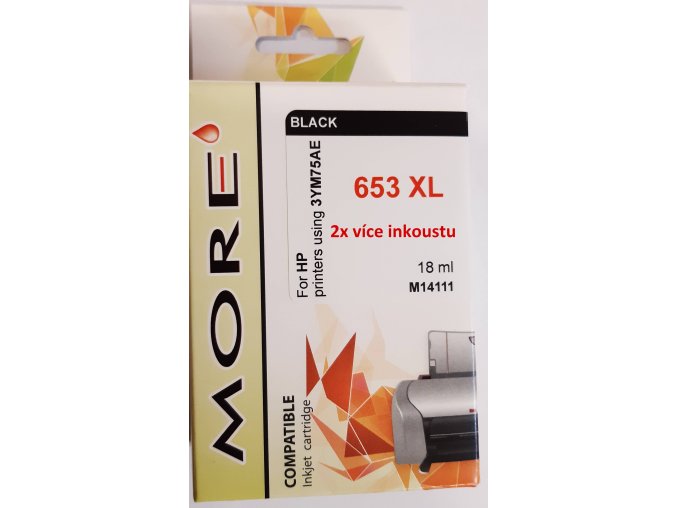 MORE ARMOR ink kompatibilní s HP 3YM75AE (653 XXL)kapacita 720str.černá