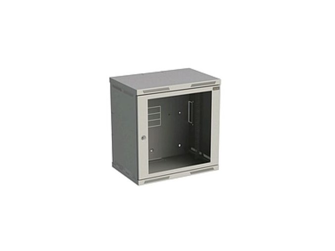 Rozvaděč nástěnný SENSA 12U 400mm, dveře sklo, RAL 7035, SENSA-12U-64-11-G