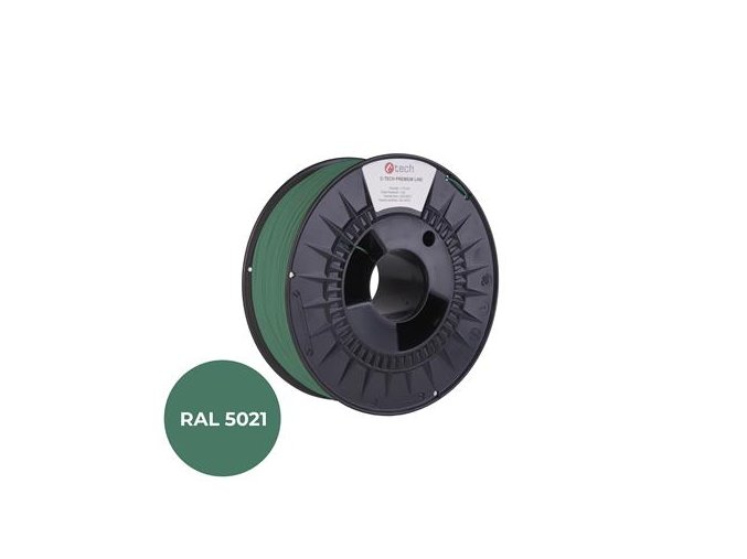 Tisková struna (filament) C-TECH PREMIUM LINE, PLA, vodní modrá, RAL5021, 1,75mm, 1kg