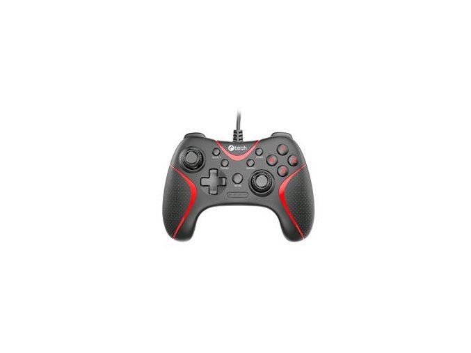 Gamepad C-TECH Theon pro PC/PS3, 2 programovatelná makro tlačítka, 2x analog, X-input, vibrační, 1,8