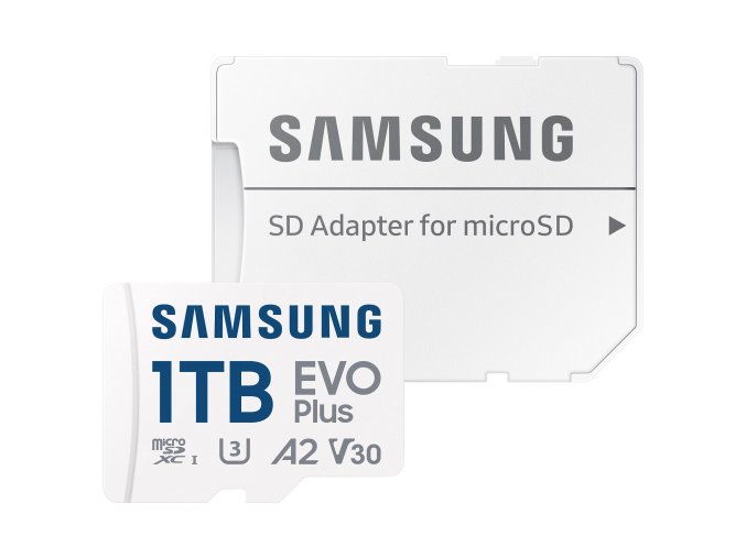 Samsung EVO Plus/micro SDXC/1TB/UHS-I U3 / Class 10/+ Adaptér/Bílá