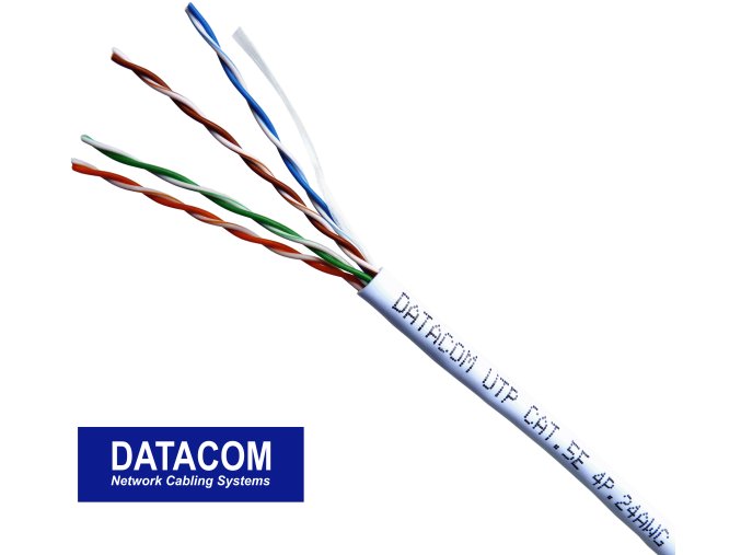 DATACOM UTP Cat5e PVC kabel 305m (drát), bílý
