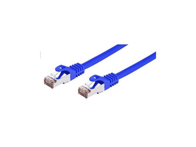 Kabel C-TECH patchcord Cat6, FTP, modrý, 2m