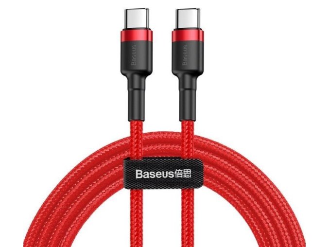 Baseus datový kabel Cafule USB-C/USB-C 1m PD2.0 60W červený