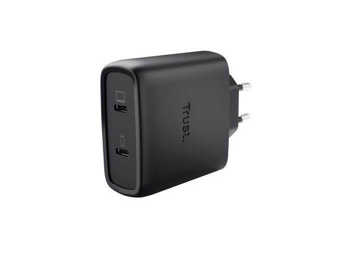 TRUST MAXO 65W 2P USB-C GAN CHARGER BLK