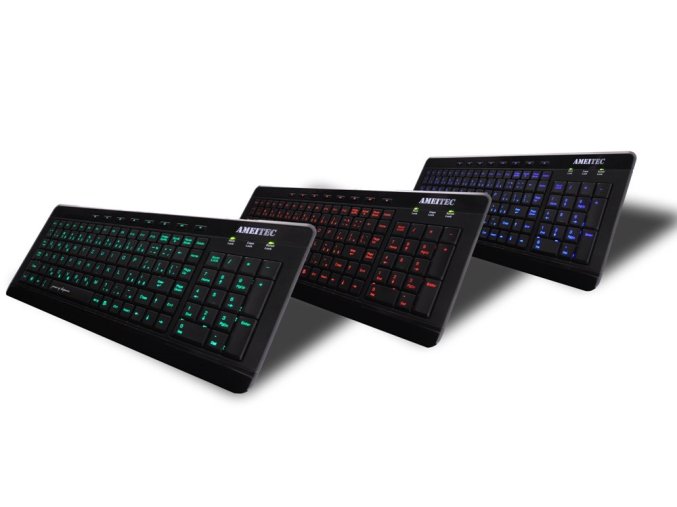AMEI AM-K3001R/Drátová USB/CZ layout/Černá