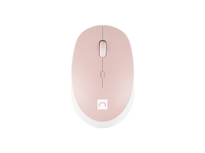 Natec optická myš HARRIER 2/1600 DPI/Kancelářská/Optická/1 600 DPI/Bezdrátová Bluetooth/Bílá-růžová