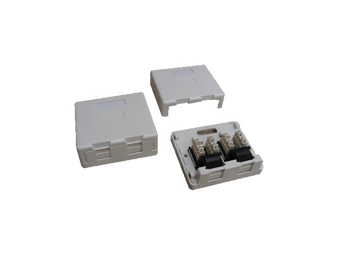 DATACOM UTP 2xRJ45 zásuvka CAT6 na omítku (protiprachová)