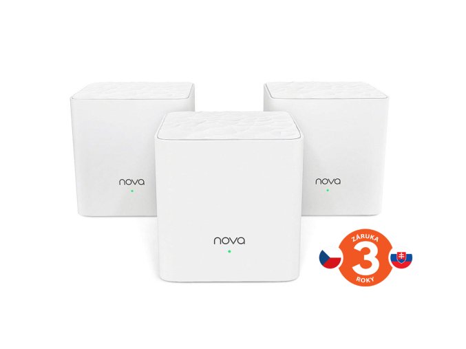 Tenda Nova MW3 (3-pack) WiFi AC1200 Mesh system Dual Band, 2x LAN/WAN, MU-MIMO, SMART aplikace