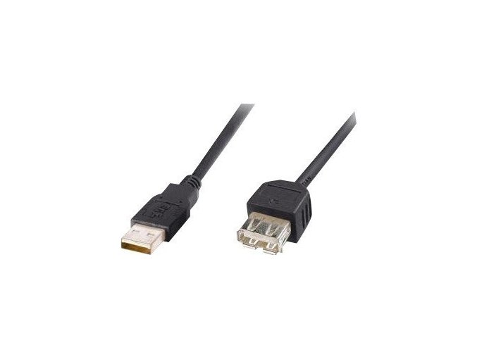 PremiumCord USB 2.0 kabel prodlužovací, A-A, 5m, č