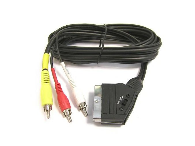 PremiumCord SCART - 3xCINCH 1.5m in/out přepínač