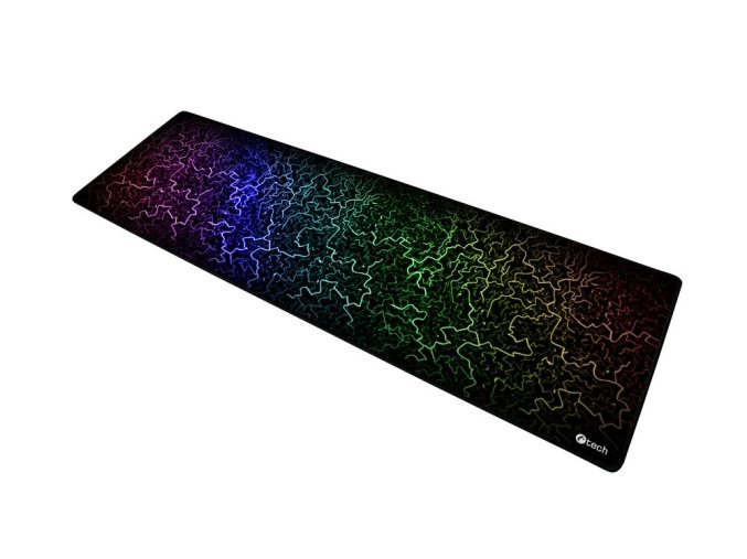 Herní podložka pod myš C-TECH ANTHEA ARC XL, barevná, pro gaming, 900x270x4mm, obšité okraje