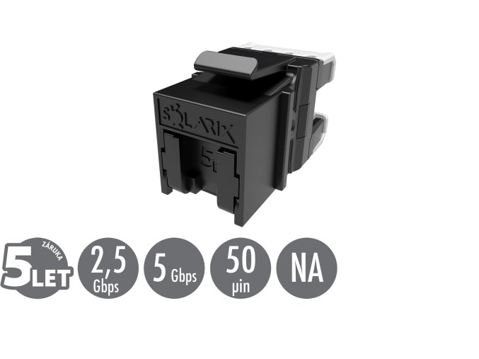 Rychlozařezávací keystone Solarix CAT5E UTP SXKJ-5E-UTP-BK-NA