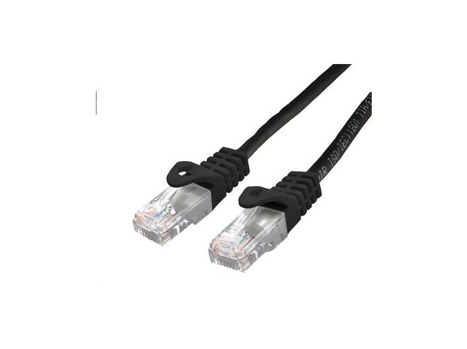Kabel C-TECH patchcord Cat6, UTP, černý, 5m