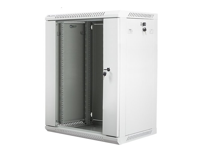 Nástěnný rack 19'' 15U 600X450mm šedý flat pack