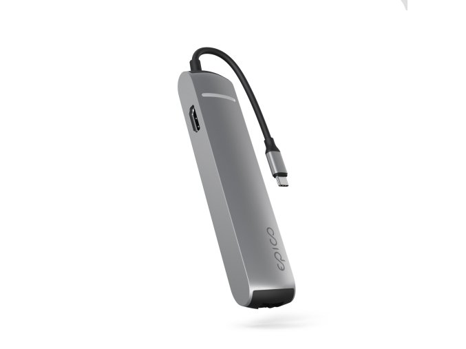 Epico 6v1 Slim Hub 8K s USB-C konektorem - šedá