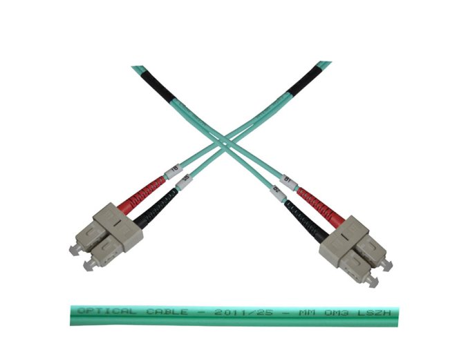 Optický patch kabel duplex SC-SC 50/125 MM 1m OM3