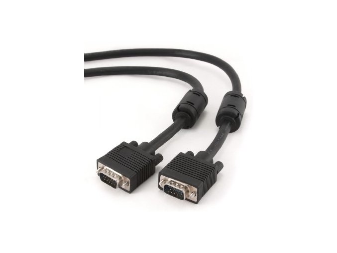Gembird kabel přípojný k monitoru 15M/15M VGA 15m stíněný extra, ferrity BLACK
