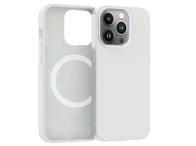 ER POWER Silikonový kryt CARNEVAL SNAP pro iPhone 14 Pro Max s MagSafe - bílá