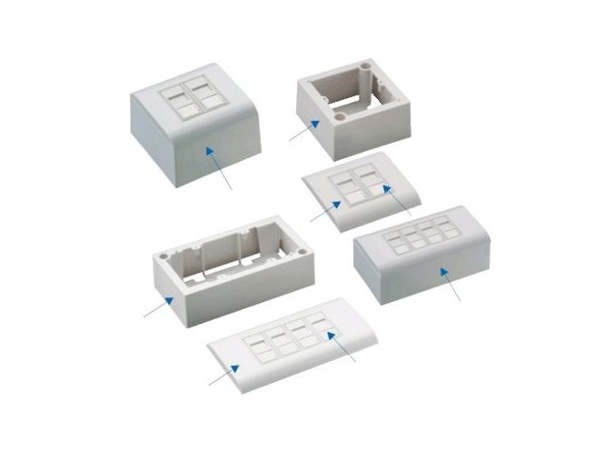 DATACOM Modul.dat.zásuvka UTP CAT5E 4xRJ45 na i pod omítku