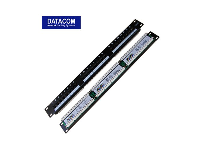DATACOM Patch panel 24x RJ-45,Cat5e UTP,1U,19" LSA