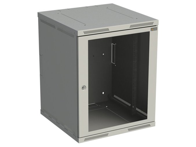 Rozvaděč nástěnný SENSA 15U 500mm, dveře sklo, RAL 7035, SENSA-15U-65-11-G