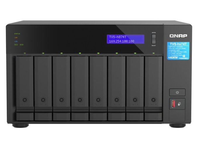 QNAP TVS-h874T-i7-32G (12core, ZFS, 32GB RAM, 8x SATA, 2x M.2 NVMe, 2x 2,5GbE, 2x Thunderbolt 4)