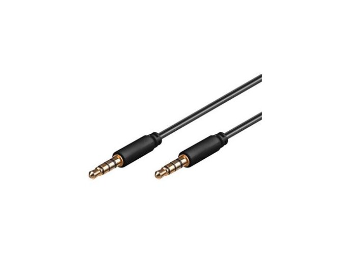 PremiumCord Kabel Jack 3.5mm 4 pinový M/M, 2m