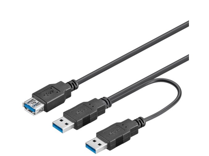 PremiumCord USB Y kabel A/Male + A/Male + A/Female