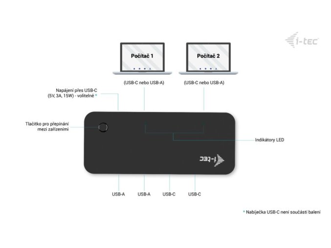 i-tec USB-A/USB-C Metal HUB 1x USB-C 3.1 + 3x USB 2.0