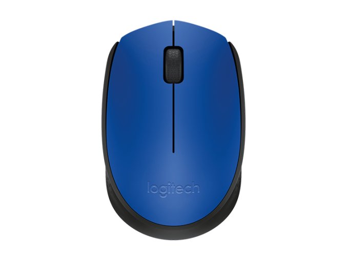 Logitech M171/Kancelářská/Optická/1 000 DPI/Bezdrátová USB/Černá-modrá