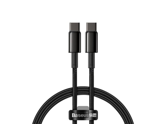 Baseus rychlonabíjecí datový kabel Tungsten Gold 100W 1m USB-C na USB-C černý