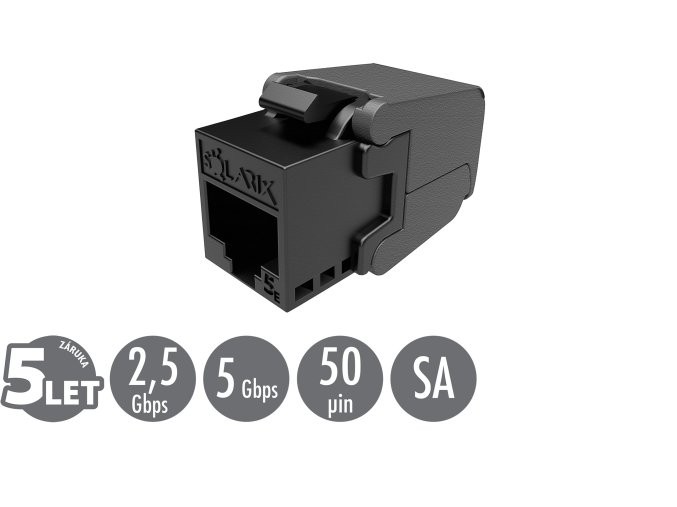 Samořezný keystone Solarix CAT5E UTP SXKJ-5E-UTP-BK-SA