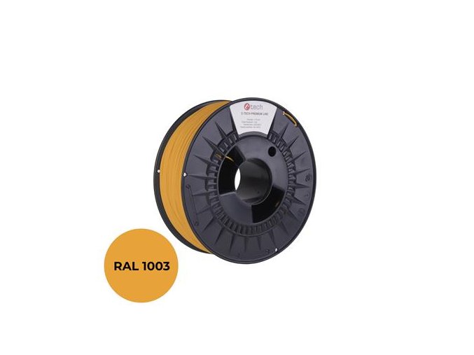 Tisková struna (filament) C-TECH PREMIUM LINE, PLA, signální žlutá, RAL1003, 1,75mm, 1kg