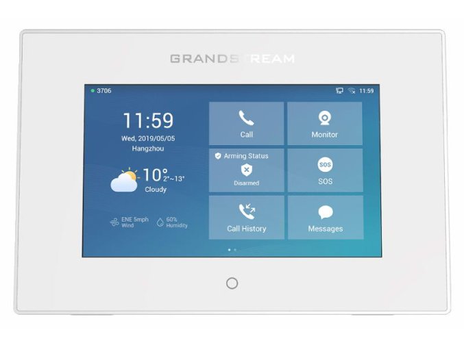 Grandstream GSC3570 SIP interkom a řídicí stanice, 7" bar.dotyk.displ, 4SIP,alarm 4xIN a 1xOUT, WiFi