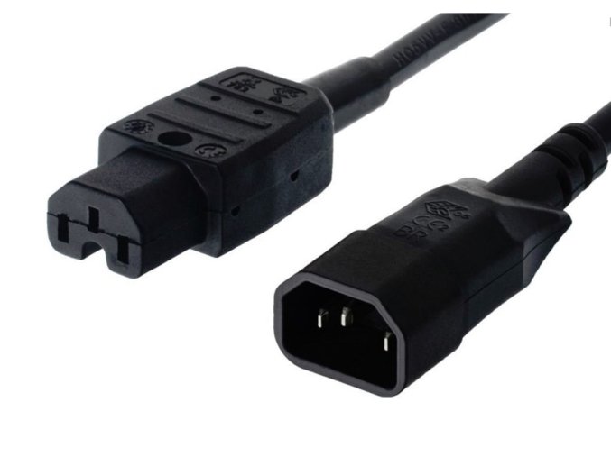 PremiumCord Kabel síťový prodlužovací, IEC320 C14 - C15, 2m