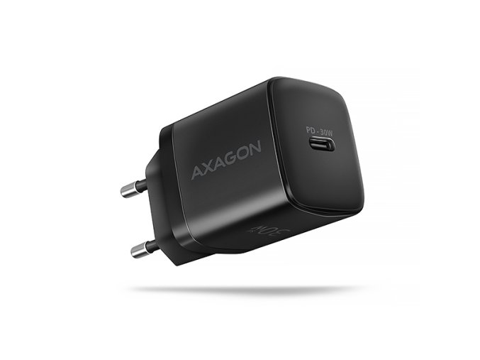 AXAGON ACU-PD30, Sil nabíječka do sítě 30W, 1x port USB-C, PD3.0/PPS/QC4+/SFC/AFC/Apple, černá