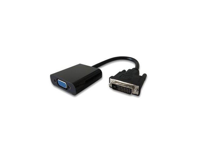 PremiumCord převodník DVI-D na VGA s krátkým kabelem - černý