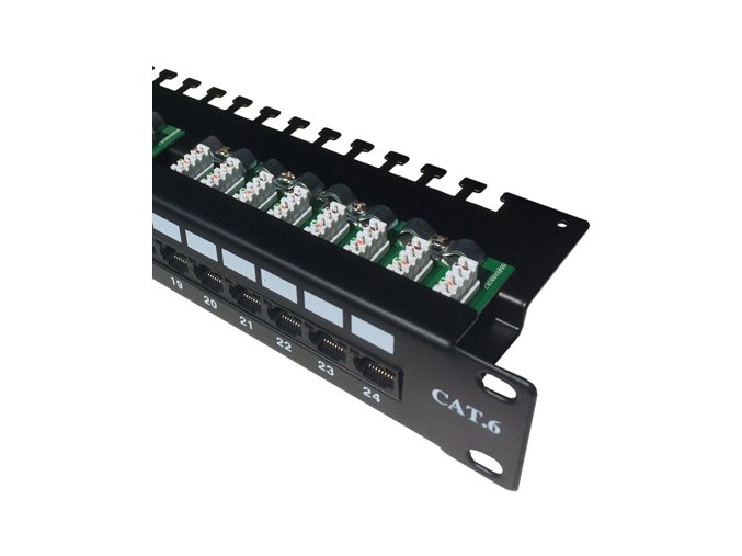 DATACOM Patch panel 24p. CAT6 UTP 3x8p LSA 1U horní zářez